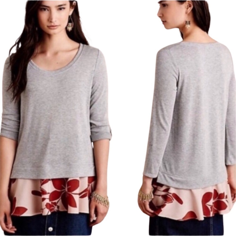 ANTHROPOLOGIE Little Yellow Button Top